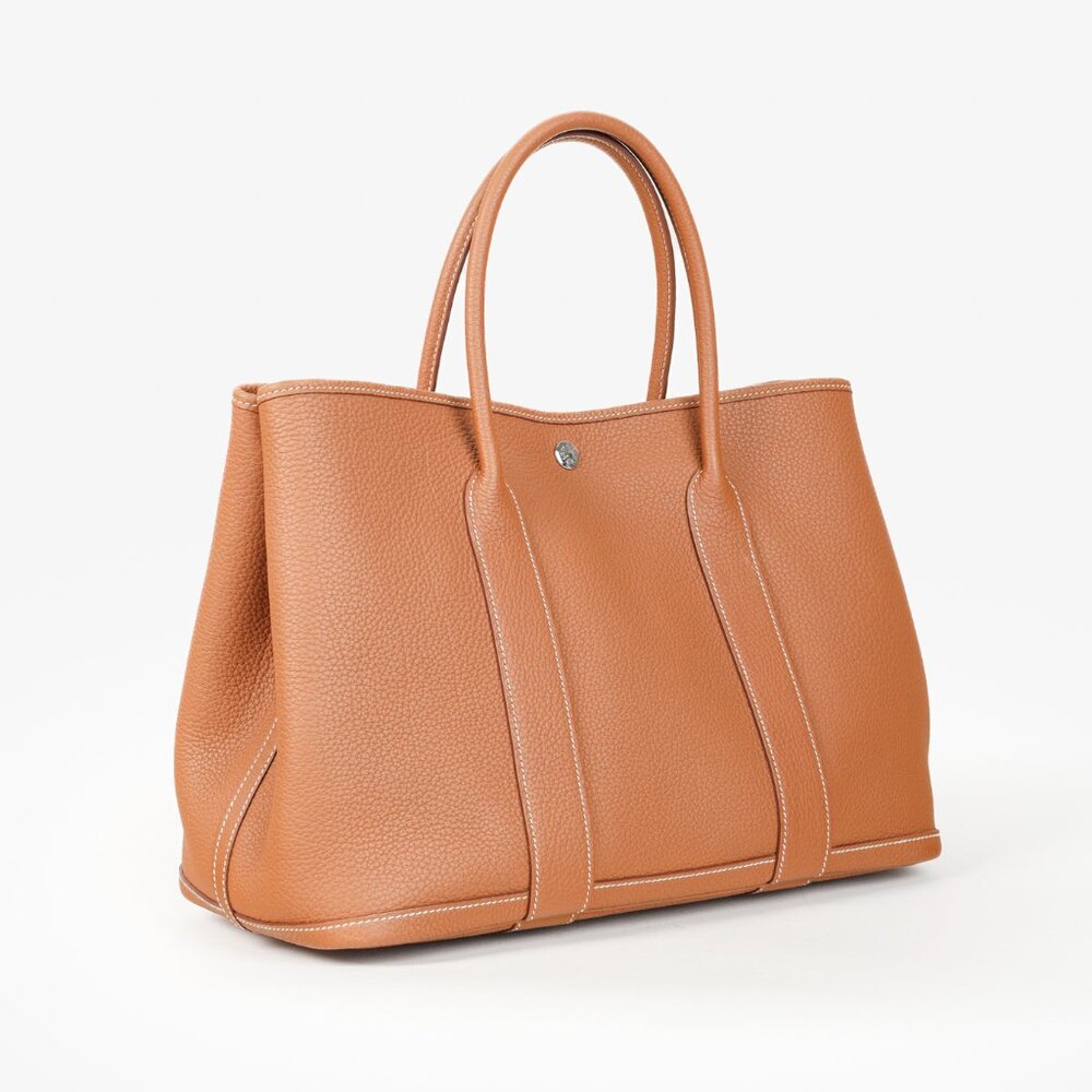 Hermes Gold Negonda Garden Party 36 Brown Leather Tote